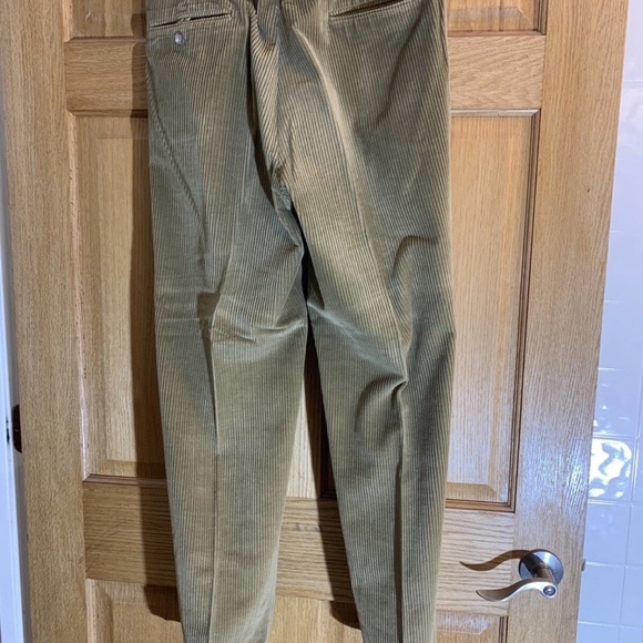 Vtg Brooks Brothers Lt Brown Corduroy Cuffed Pleated Pants Men’s Size 34x32 USA - Picture 2 of 6